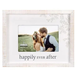Malden Happily Ever After Rustic White Wood Picture Frame, 4x6