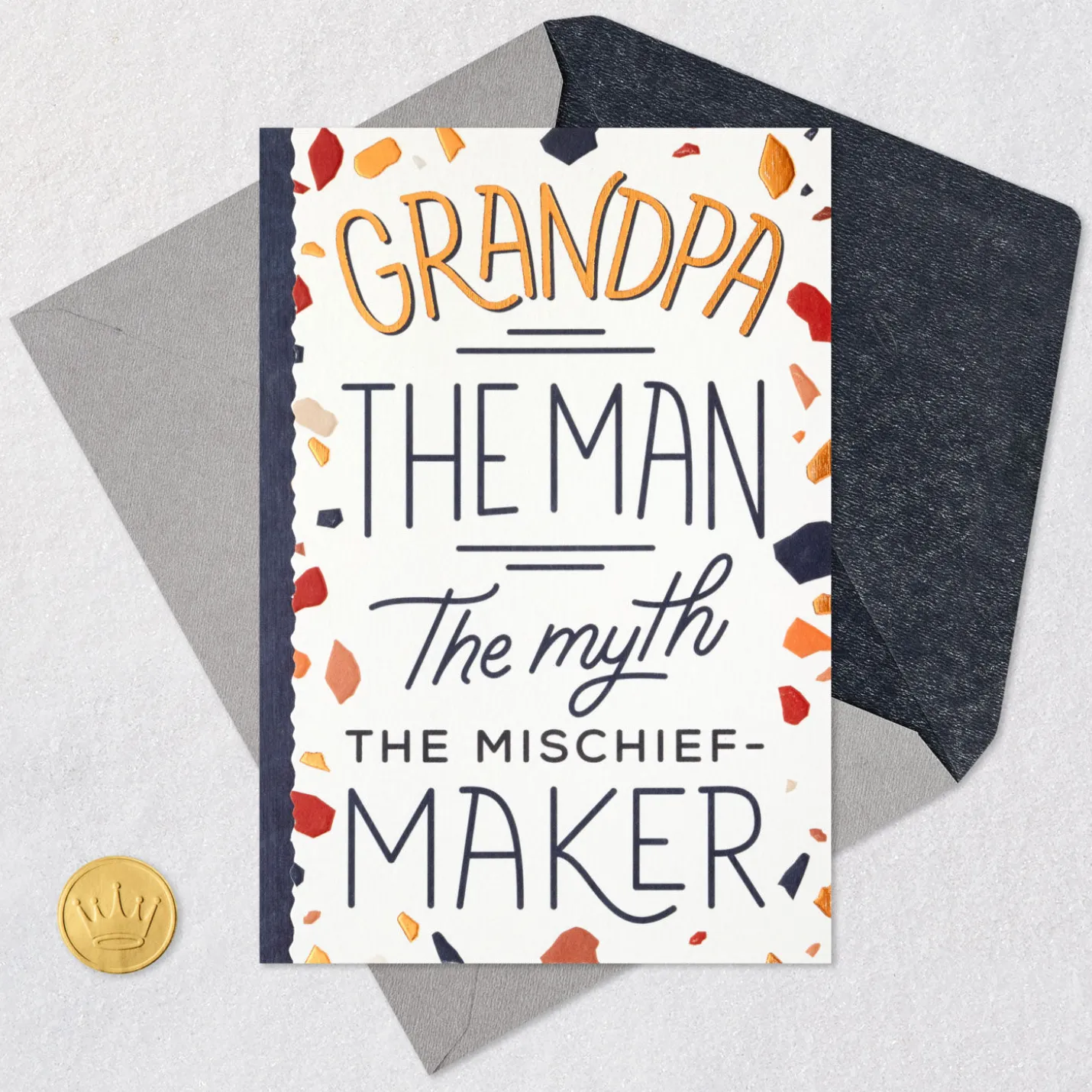 Man, Myth, Mischief-Maker Birthday Card for Grandpa