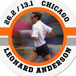 Marathon Round Metal Personalized Ornament, Custom Photo and Text
