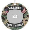 Marines Metal Personalized Ornament, Custom Photo and Text
