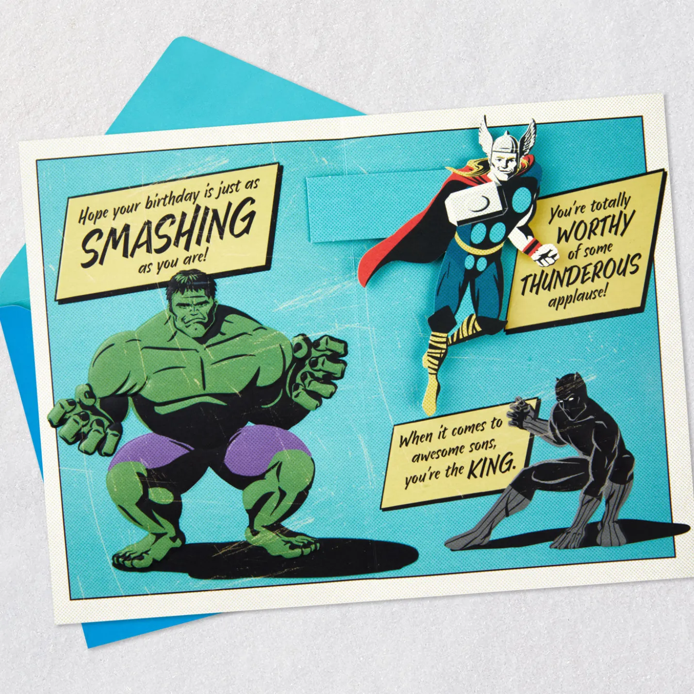 Marvel Avengers One Super Son Pop-Up Birthday Card