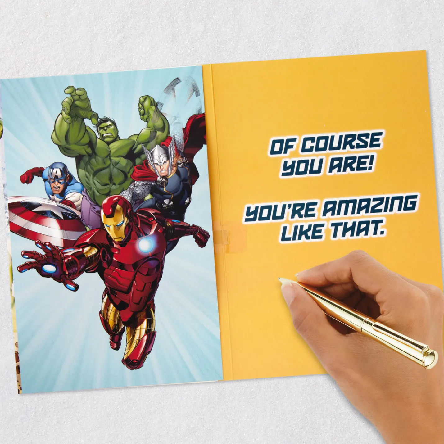 Marvel Avengers Super-Heroic Kids Birthday Card with Sound
