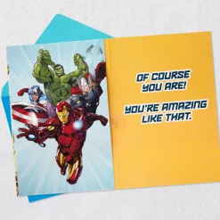 Marvel Avengers Super-Heroic Kids Birthday Card with Sound