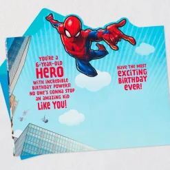 Marvel Spider-Man Amazing Hero Pop-Up 6th Birthday Card