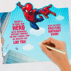 Marvel Spider-Man Amazing Hero Pop-Up 6th Birthday Card