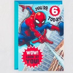 Marvel Spider-Man Amazing Hero Pop-Up 6th Birthday Card