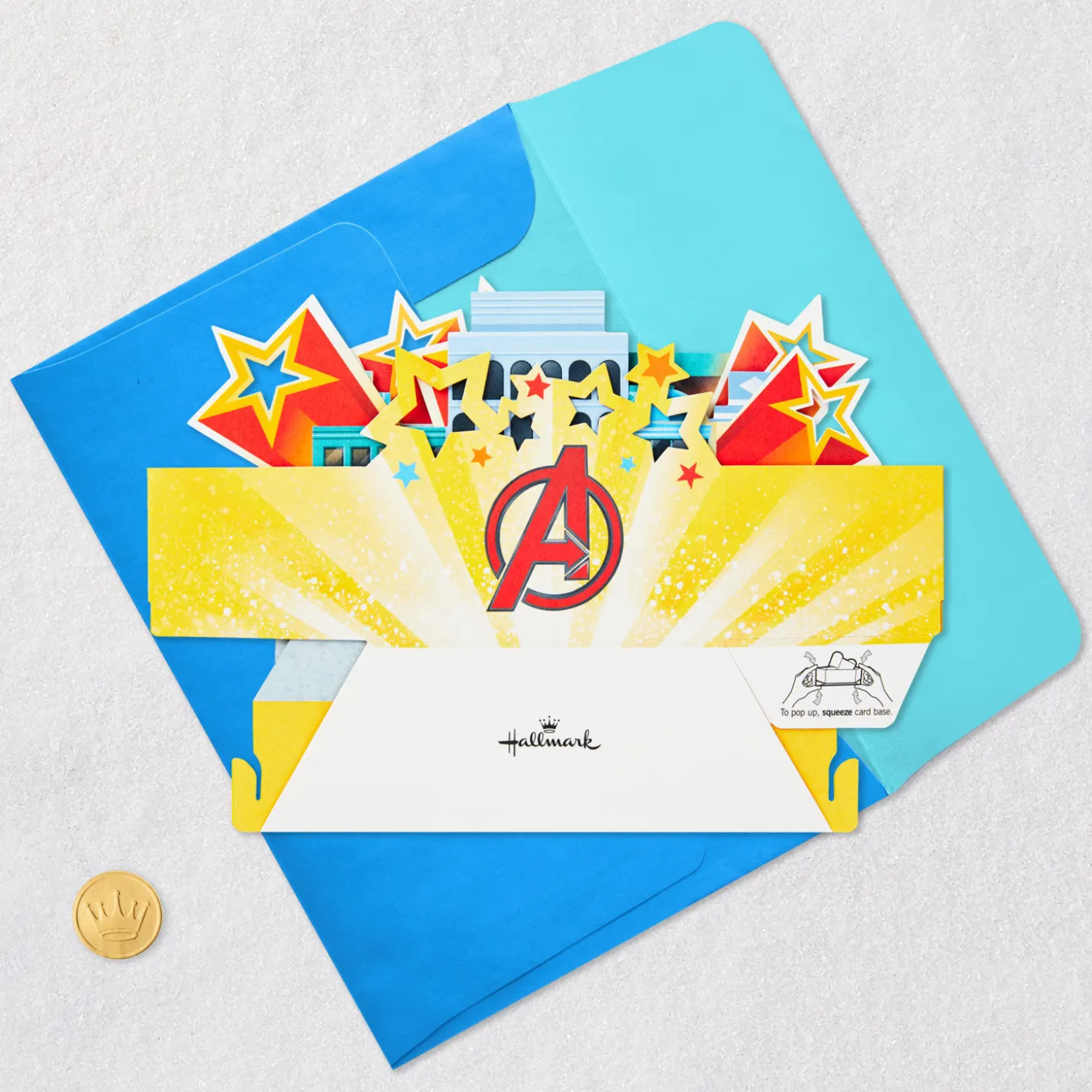 Marvel Avengers Assemble and Celebrate 3D Pop-Up Card With Playset