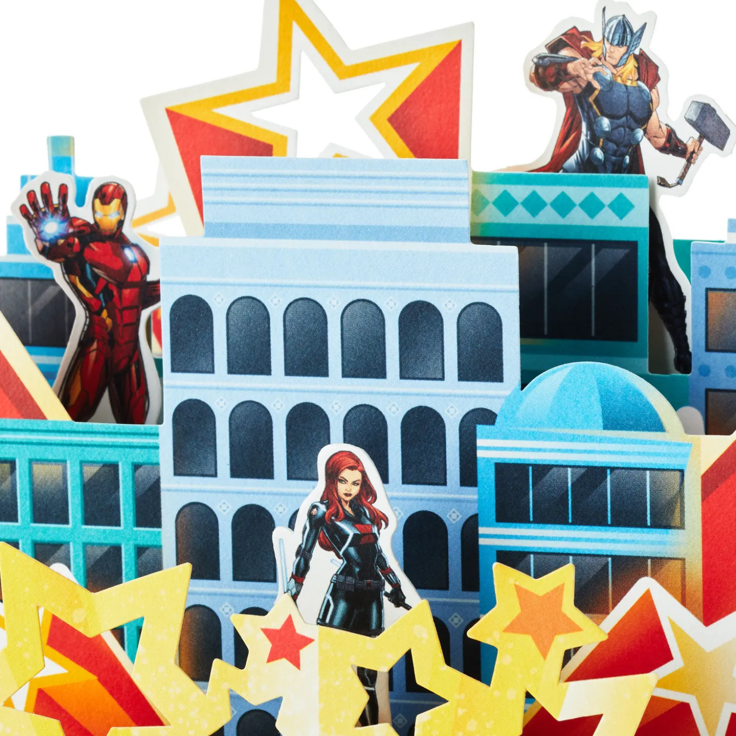 Marvel Avengers Assemble and Celebrate 3D Pop-Up Card With Playset