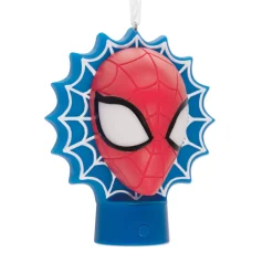 Marvel Spider-Man Face on Web Hallmark Ornament With Light
