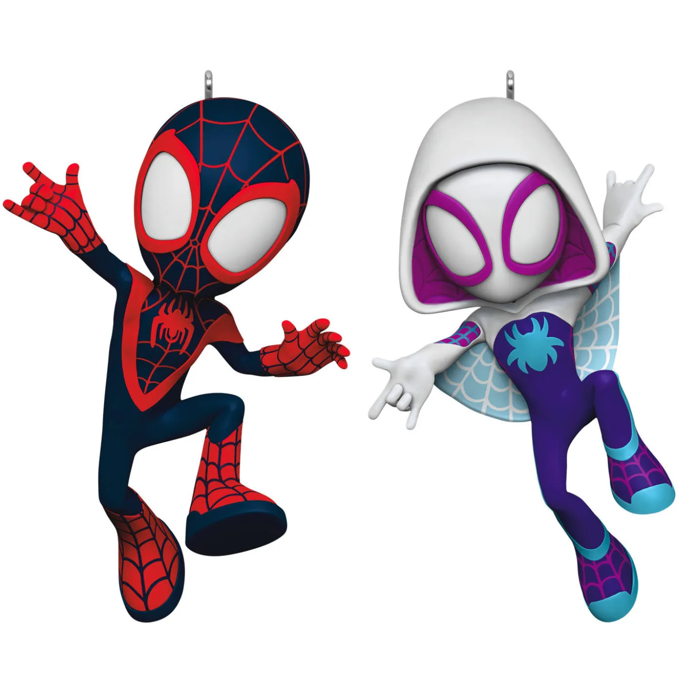 Marvel Spidey and His Amazing Friends Spin and Ghost-Spider Ornaments, Set of 2