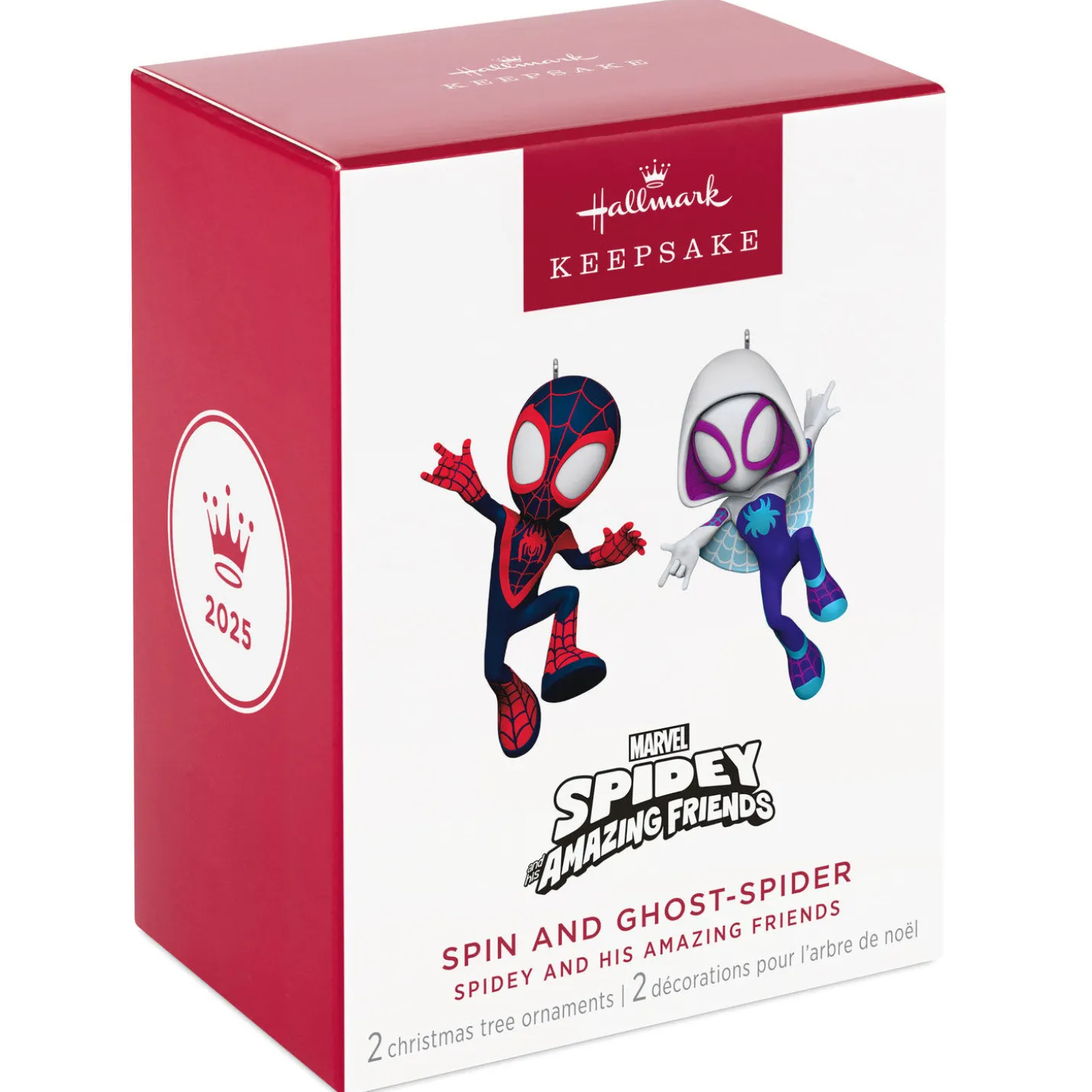 Marvel Spidey and His Amazing Friends Spin and Ghost-Spider Ornaments, Set of 2