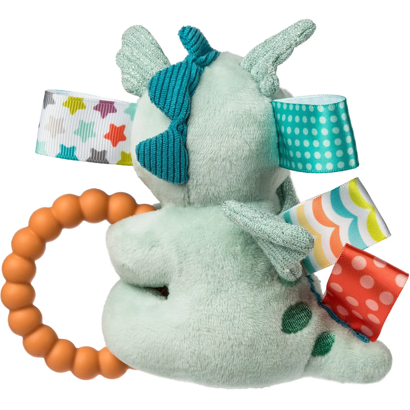 Mary Meyer Taggies Drax Dragon Plush Toy With Teether and Rattle