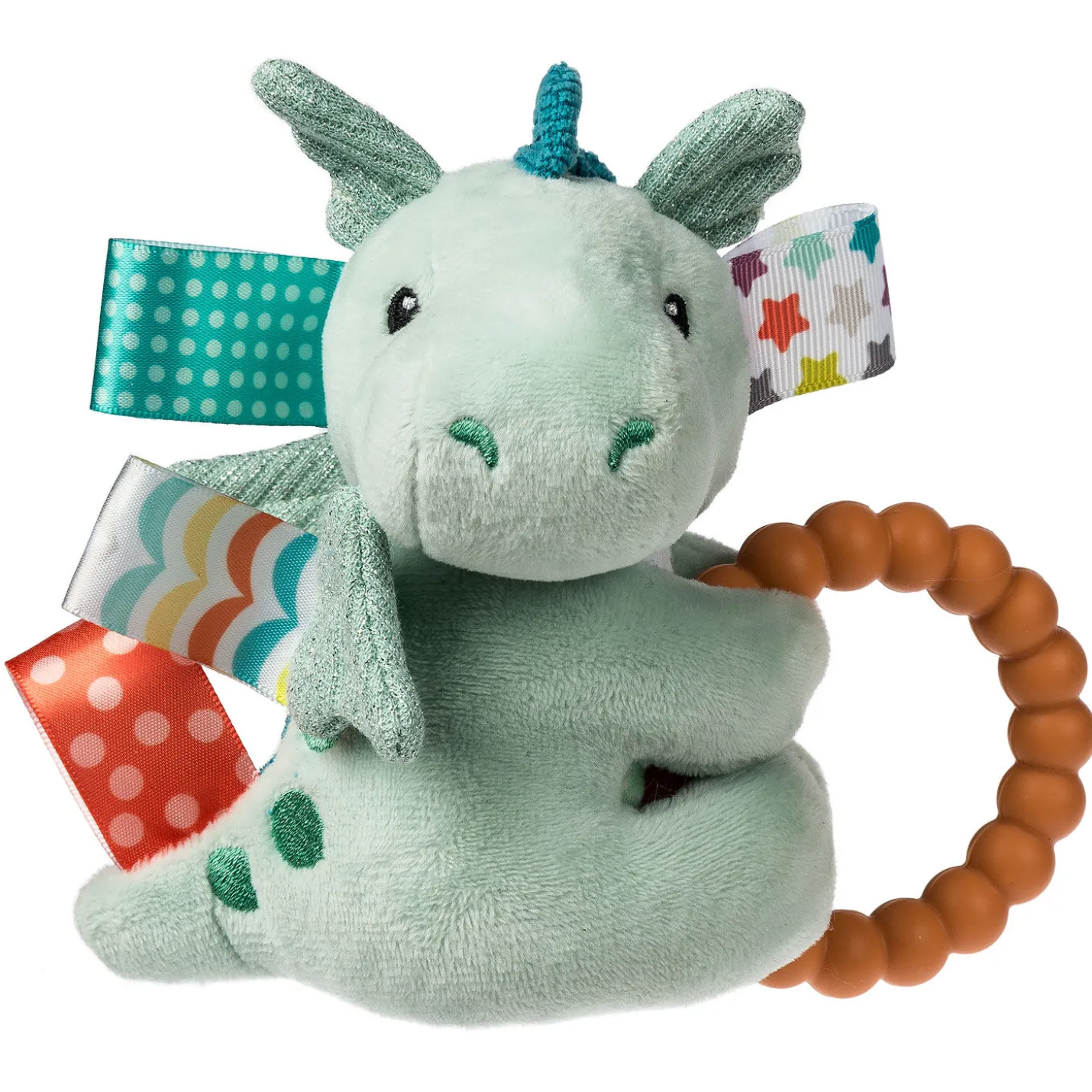 Mary Meyer Taggies Drax Dragon Plush Toy With Teether and Rattle