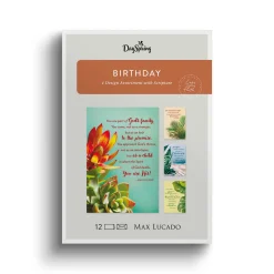 Max Lucado Botanical Art Assorted Religious Birthday Cards, Box of 12