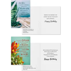 Max Lucado Botanical Art Assorted Religious Birthday Cards, Box of 12
