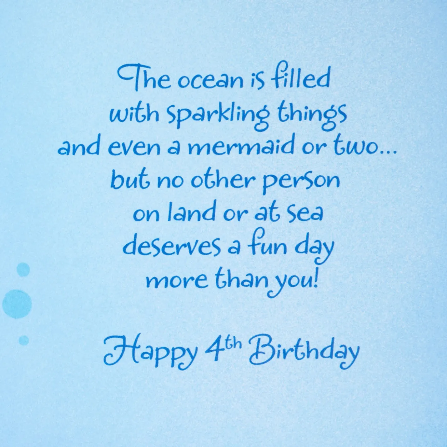 Mermaid Fun 4th Birthday Card With Stickers