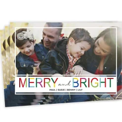 Merry and Bright Flat Christmas Photo Card