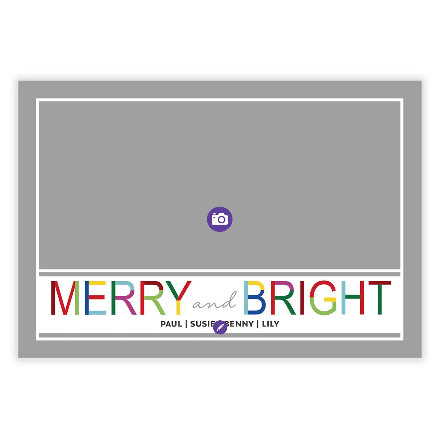 Merry and Bright Flat Christmas Photo Card