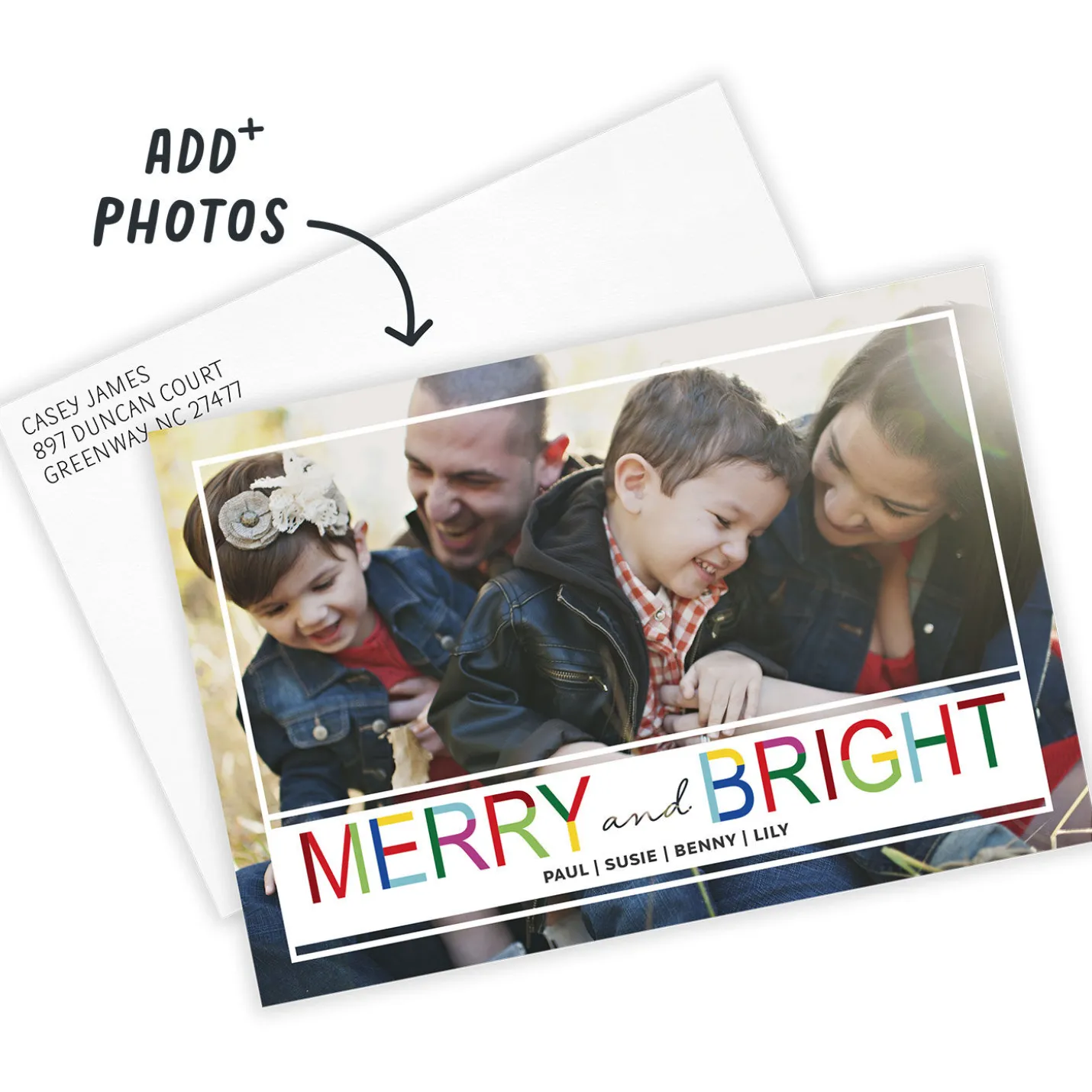 Merry and Bright Flat Christmas Photo Card