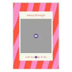 Merry and Bright Peppermint Flat Christmas Photo Card