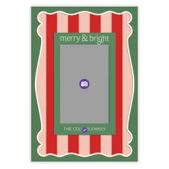 Merry and Bright Vertical Flat Christmas Photo Card