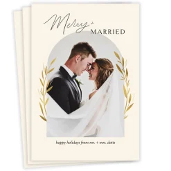 Merry and Married Flat Holiday Photo Card