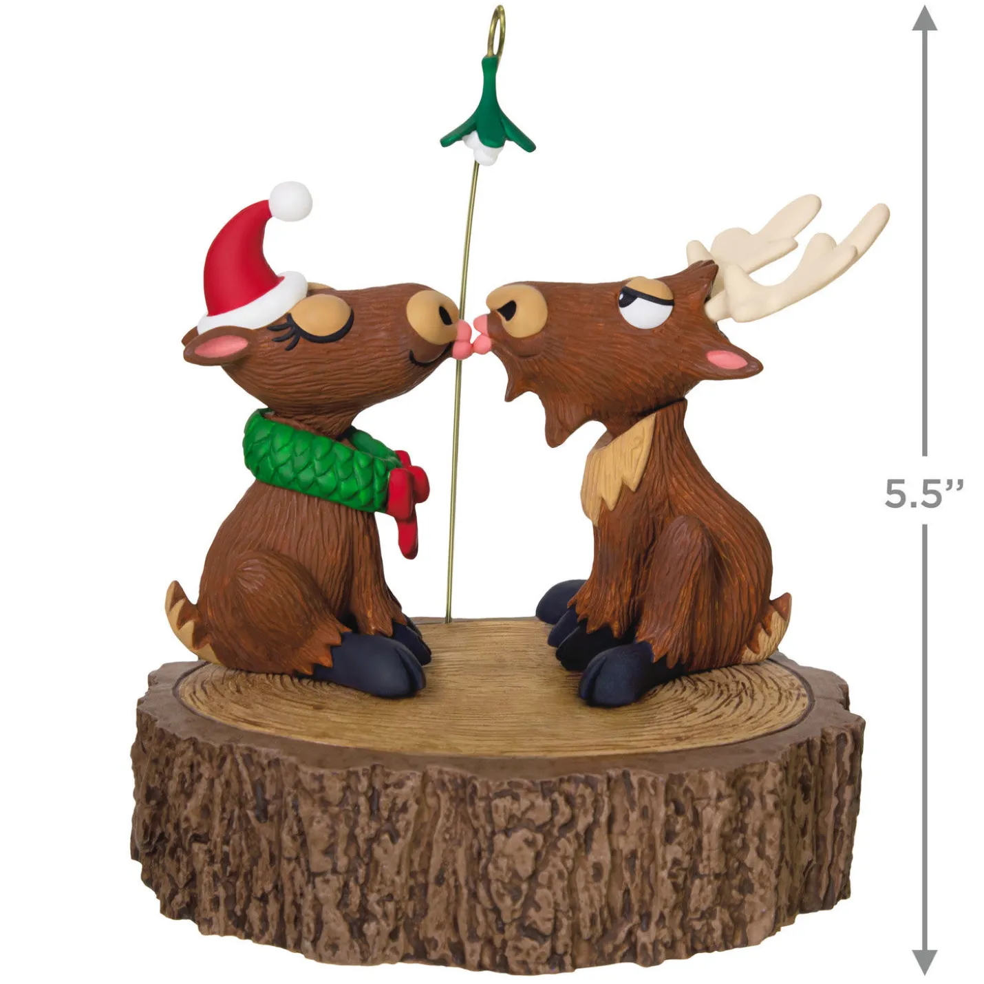 Merry Kiss-Moose Musical Ornament With Motion