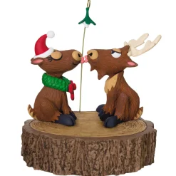 Merry Kiss-Moose Musical Ornament With Motion