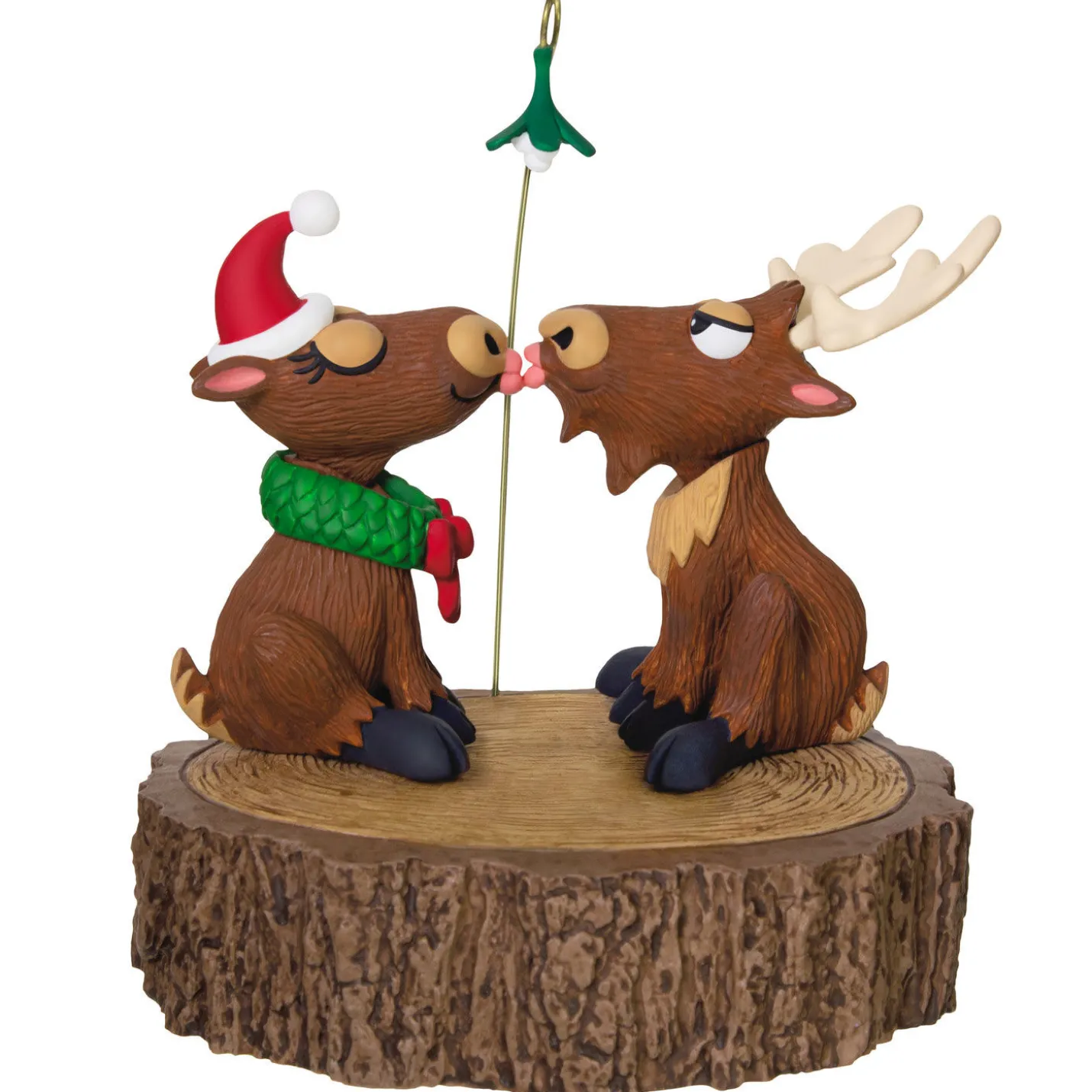Merry Kiss-Moose Musical Ornament With Motion