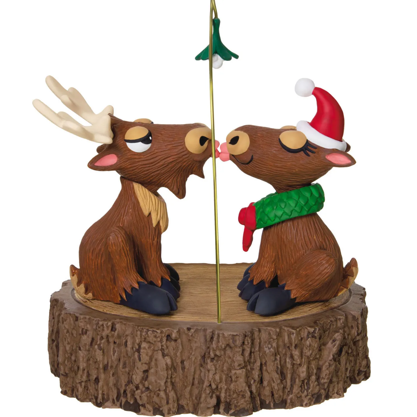 Merry Kiss-Moose Musical Ornament With Motion