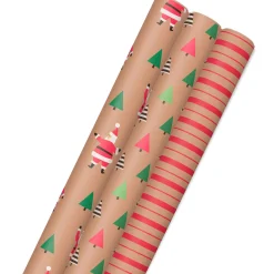 Merry Kraft Prints 3-Pack Christmas Wrapping Paper, 90 sq. ft.