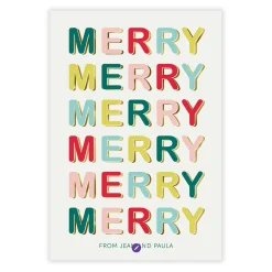 Merry Merry Merry Flat Christmas Photo Card