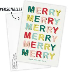 Merry Merry Merry Flat Christmas Photo Card