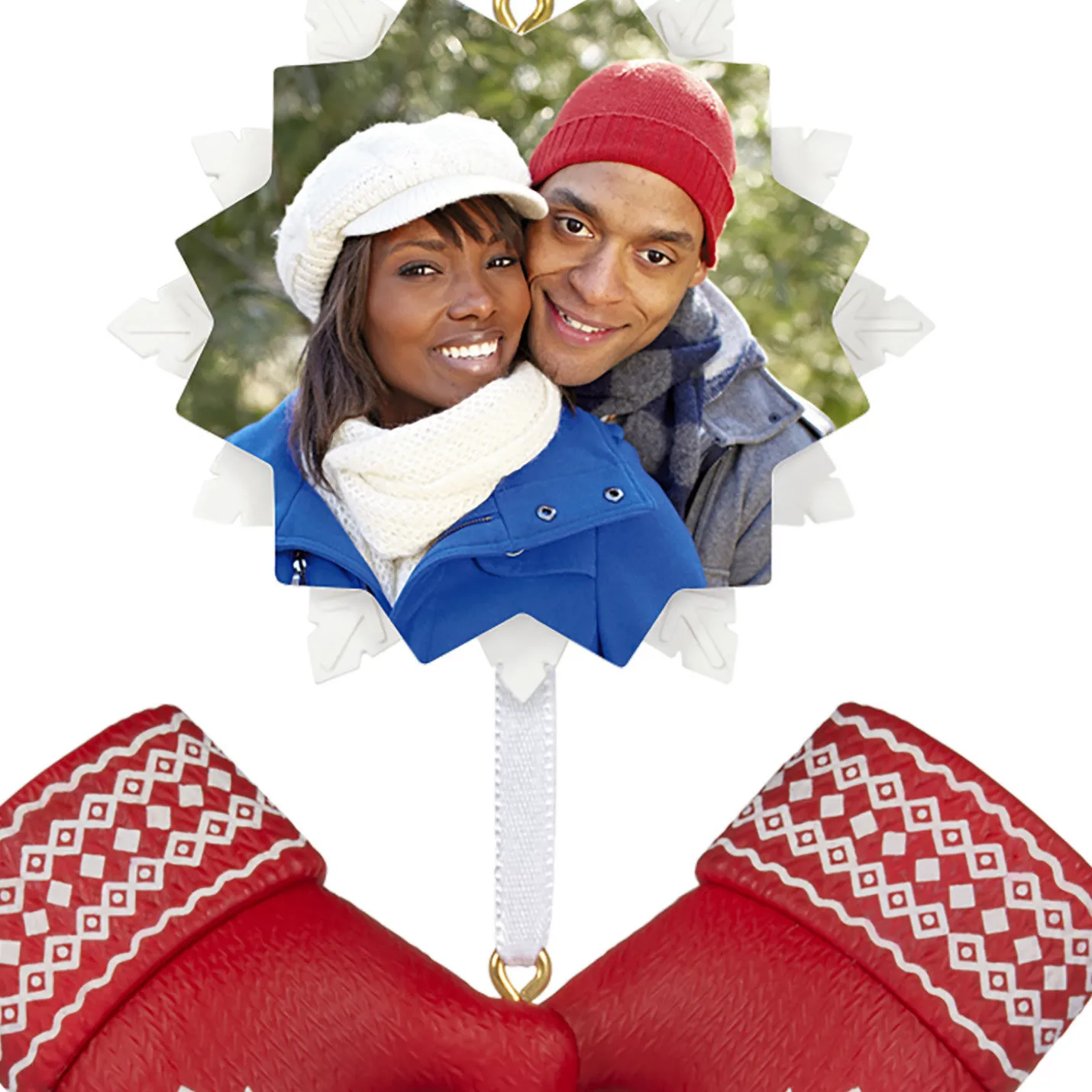 Merry Mittens Personalized Ornament, Custom Photo