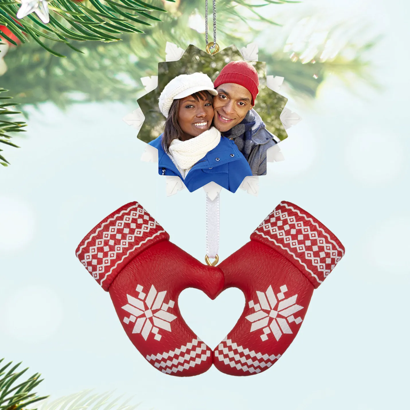 Merry Mittens Personalized Ornament, Custom Photo