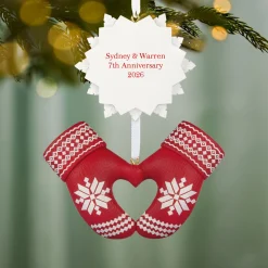 Merry Mittens Personalized Ornament, Custom Text