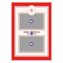 Merry Monogram Flat Christmas Photo Card