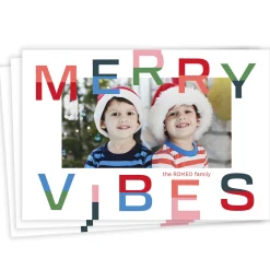 Merry Vibes Flat Christmas Photo Card