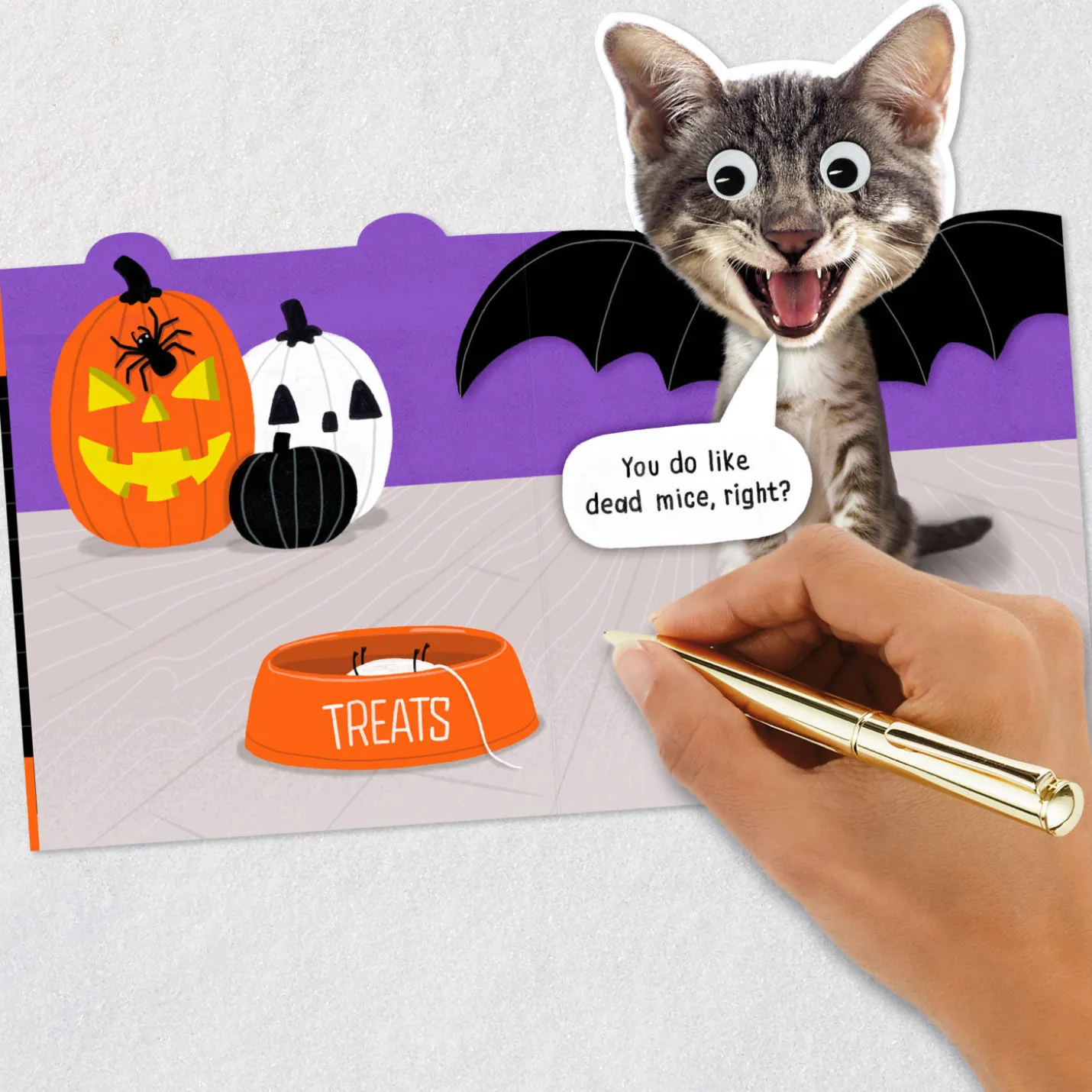Mice Treats Funny Halloween Card from Cat