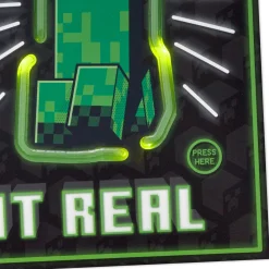 Minecraft Creepin' It Real Musical Birthday Card With Light