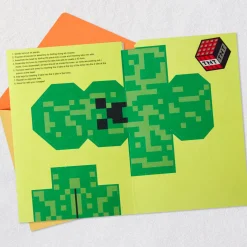 Minecraft Have a Blast Birthday Card for Kids With Build-Your-Own Creeper