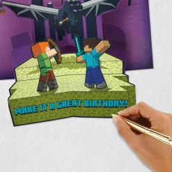 Minecraft Make it Great Musical Pop-Up Birthday Card for Kids