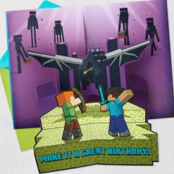 Minecraft Make it Great Musical Pop-Up Birthday Card for Kids