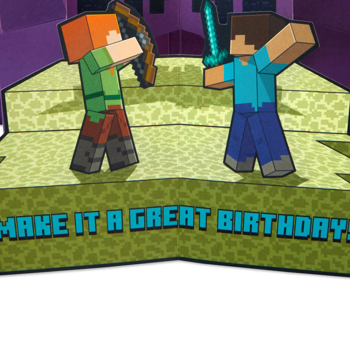 Minecraft Make it Great Musical Pop-Up Birthday Card for Kids