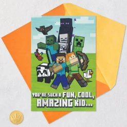 Minecraft You're Such a Cool Kid Pop-Up Birthday Card
