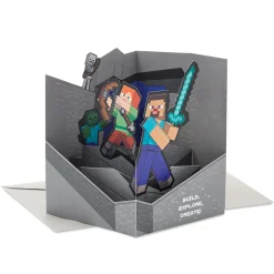 Minecraft Build, Explore, Create 3D Pop-Up Card for Kids
