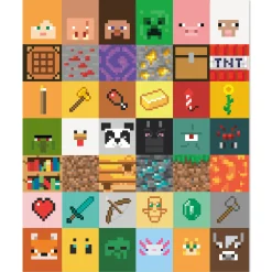 Minecraft Game Icons Throw Blanket, 51x62