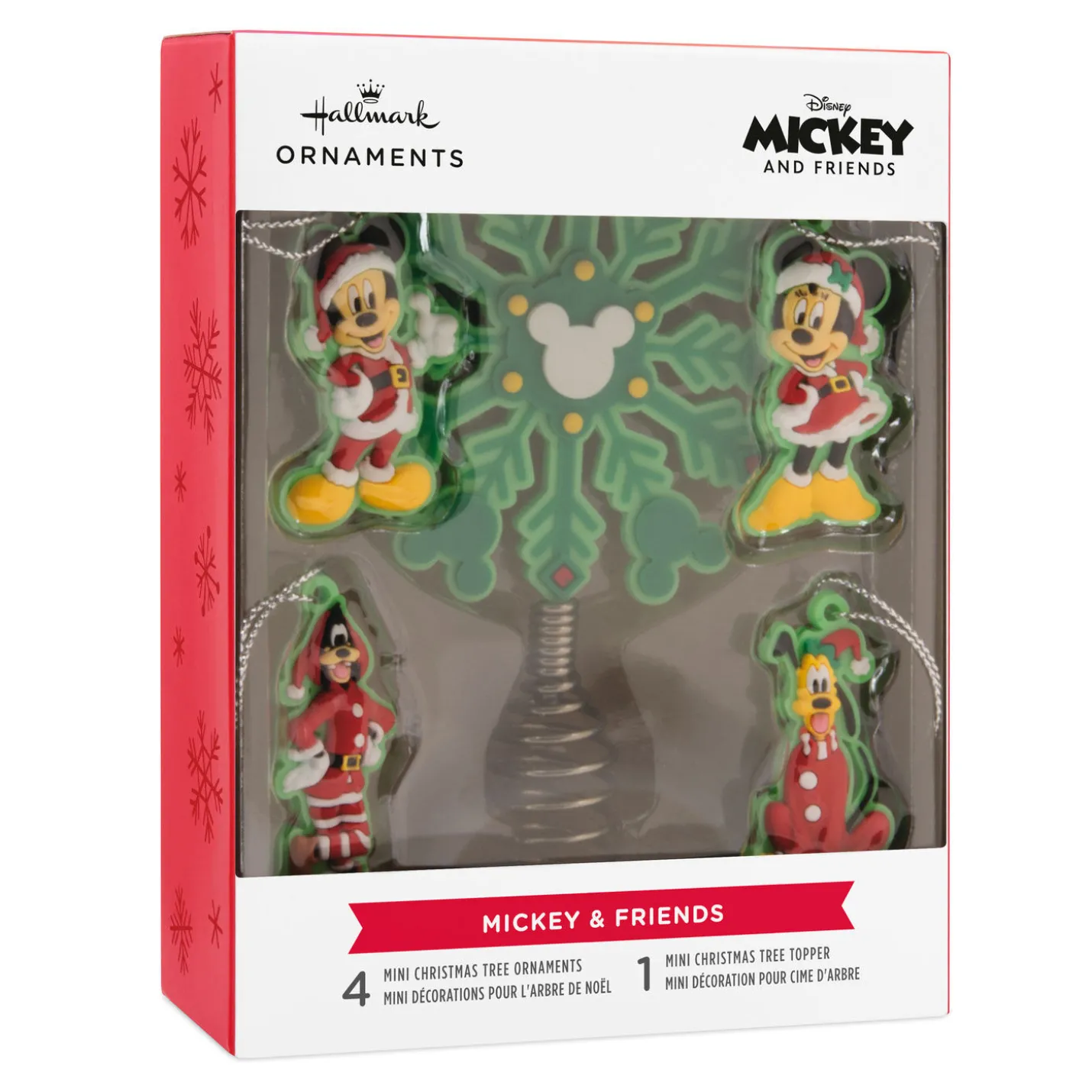 Mini Disney Mickey Mouse and Friends Hallmark Tree Topper and Ornaments, Set of 5