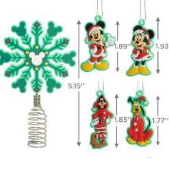 Mini Disney Mickey Mouse and Friends Hallmark Tree Topper and Ornaments, Set of 5