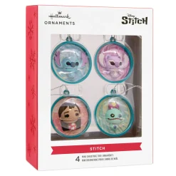 Mini Disney Stitch Scenes Shatterproof Hallmark Ornaments, Set of 4